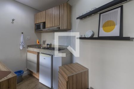 Cozinha de kitnet/studio para alugar com 1 quarto, 35m² em Indianópolis, São Paulo
