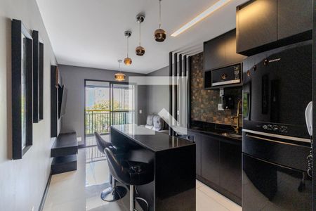 Sala e Cozinha de apartamento à venda com 1 quarto, 38m² em Campos Elíseos, São Paulo