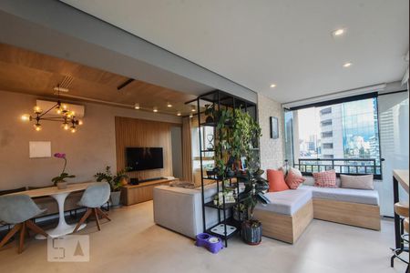 Sala e Varanda de apartamento para alugar com 1 quarto, 67m² em Cidade Monções, São Paulo
