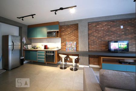 Cozinha - Sala de kitnet/studio à venda com 1 quarto, 52m² em Brooklin Paulista, São Paulo