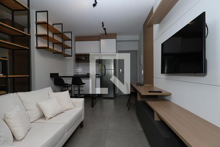Studio - Sala e Cozinha Americana de kitnet/studio para alugar com 1 quarto, 40m² em Pinheiros, São Paulo