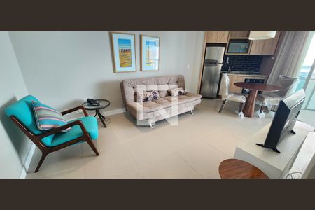 Detalhe Sala de apartamento para alugar com 1 quarto, 45m² em Gonzaga, Santos