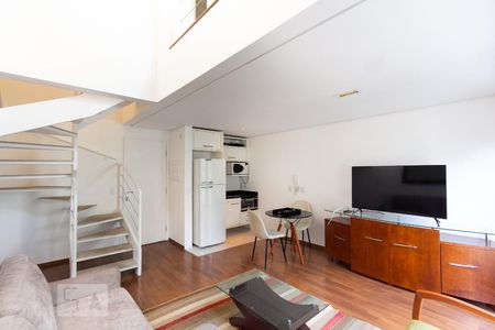 Sala/Cozinha de apartamento à venda com 1 quarto, 44m² em Vila Nova Conceição, São Paulo