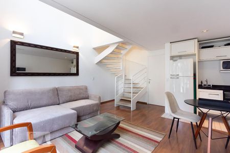 Sala/Cozinha de apartamento à venda com 1 quarto, 44m² em Vila Nova Conceição, São Paulo