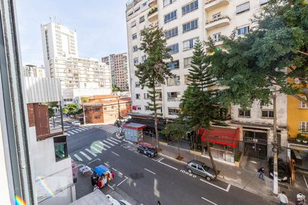 Vista da Sala/Quarto de kitnet/studio para alugar com 1 quarto, 30m² em Higienópolis, São Paulo