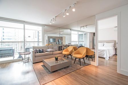 Sala, Sala de Jantar e Cozinha de apartamento para alugar com 2 quartos, 96m² em Cidade Monções, São Paulo