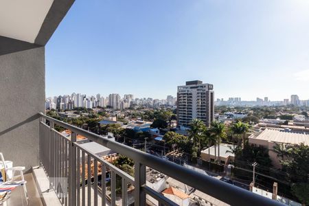 Varanda de kitnet/studio para alugar com 1 quarto, 28m² em Indianópolis, São Paulo