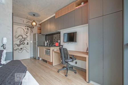 Quarto, Sala e Cozinha de kitnet/studio à venda com 1 quarto, 22m² em Jardim das Acácias, São Paulo