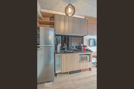 Cozinha de kitnet/studio à venda com 1 quarto, 22m² em Jardim das Acácias, São Paulo