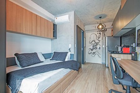 Quarto e Sala de kitnet/studio à venda com 1 quarto, 22m² em Jardim das Acácias, São Paulo