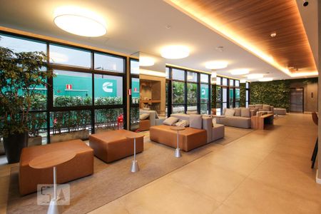 Studio para alugar com 28m², 1 quarto e sem vaga Studio para alugar com 28m², 1 quarto e sem vagaHall/Espaço Gourmet