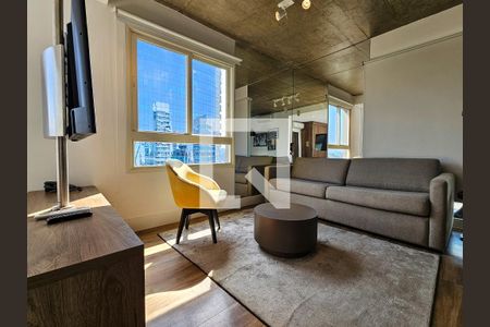 Sala/Cozinha de apartamento para alugar com 1 quarto, 62m² em Cidade Monções, São Paulo