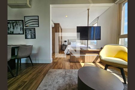 Sala/Cozinha de apartamento para alugar com 1 quarto, 62m² em Cidade Monções, São Paulo