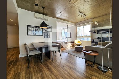 Sala/Cozinha de apartamento para alugar com 1 quarto, 62m² em Cidade Monções, São Paulo