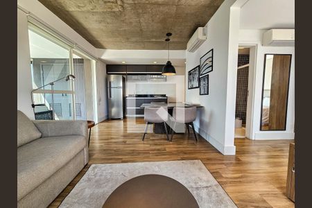 Sala/Cozinha de apartamento para alugar com 1 quarto, 62m² em Cidade Monções, São Paulo