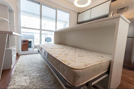 Studio para alugar com 32m², 1 quarto e 1 vagaDetalhe Cama