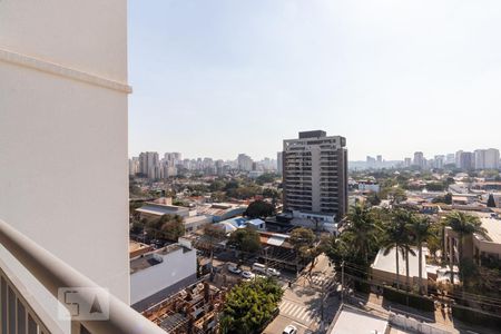 Varanda de kitnet/studio para alugar com 1 quarto, 28m² em Indianópolis, São Paulo