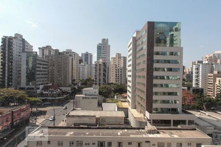 Vista da Sala/Quarto de kitnet/studio para alugar com 1 quarto, 42m² em Lourdes, Belo Horizonte