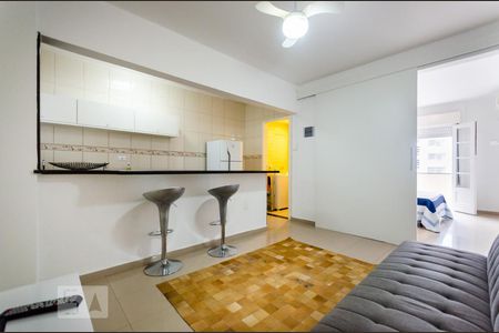 Sala de apartamento para alugar com 1 quarto, 38m² em Gonzaga, Santos