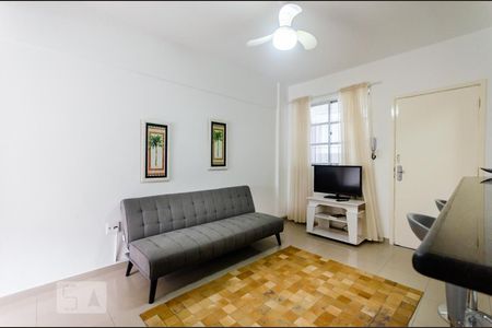 Sala de apartamento para alugar com 1 quarto, 38m² em Gonzaga, Santos