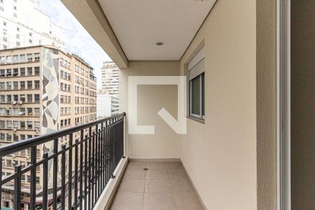 Varanda da Sala/Cozinha de apartamento para alugar com 1 quarto, 41m² em Centro Histórico de São Paulo, São Paulo