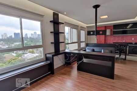Sala, quarto, cozinha área de serviço de apartamento para alugar com 1 quarto, 43m² em Melville Empresarial Ii, Barueri