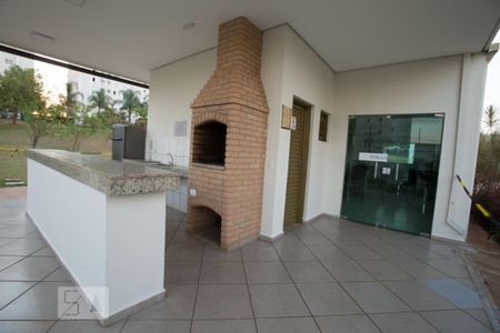 Área comum - espaço gourmet e entrada do salão de festas de apartamento para alugar com 2 quartos, 48m² em Condomínio Mirante Sul, Ribeirão Preto