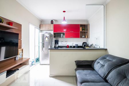 Sala de apartamento para alugar com 1 quarto, 55m² em Vila Aquilino, Santo André