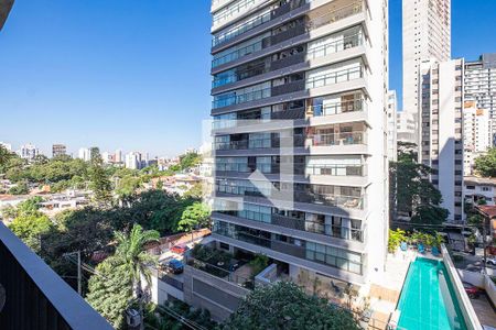 Sala/Cozinha - Vista Varanda de apartamento à venda com 1 quarto, 50m² em Jardim das Bandeiras, São Paulo