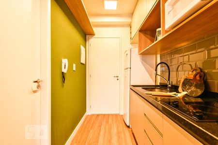 Cozinha de kitnet/studio para alugar com 1 quarto, 23m² em Consolação, São Paulo