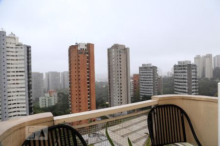 Varanda da Sala de apartamento à venda com 1 quarto, 57m² em Vila Andrade, São Paulo