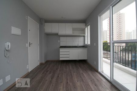 Sala / Cozinha de kitnet/studio para alugar com 1 quarto, 25m² em Brás, São Paulo