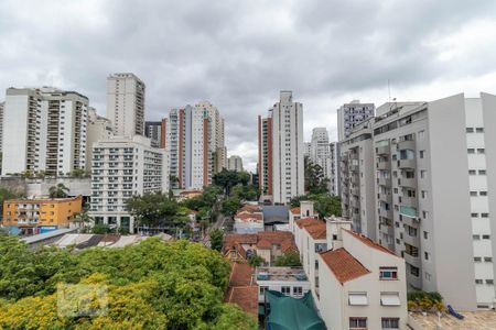 Varanda - vista de kitnet/studio para alugar com 1 quarto, 49m² em Pinheiros, São Paulo