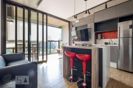 Sala de apartamento para alugar com 1 quarto, 42m² em Pinheiros, São Paulo