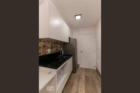 Cozinha de apartamento à venda com 1 quarto, 26m² em Mirandópolis, São Paulo
