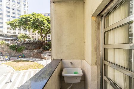 Varanda de kitnet/studio para alugar com 1 quarto, 28m² em Centro Histórico de São Paulo, São Paulo