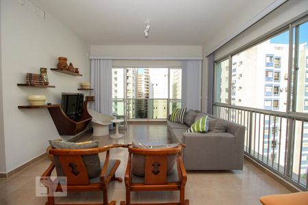 Sala de apartamento para alugar com 3 quartos, 127m² em Barra Funda, Guarujá