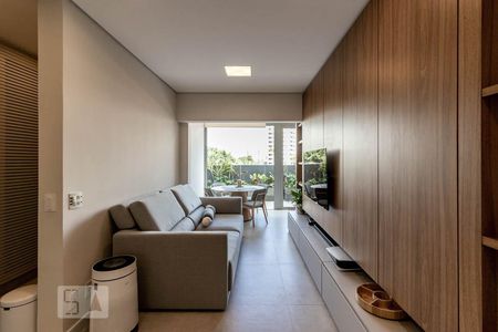 Sala de apartamento à venda com 1 quarto, 80m² em Indianópolis, São Paulo