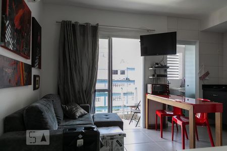 Sala de apartamento para alugar com 1 quarto, 48m² em Boqueirão, Santos