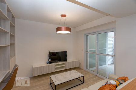 Sala de apartamento para alugar com 1 quarto, 58m² em Santo Amaro, São Paulo