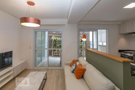 Sala de apartamento para alugar com 1 quarto, 58m² em Santo Amaro, São Paulo