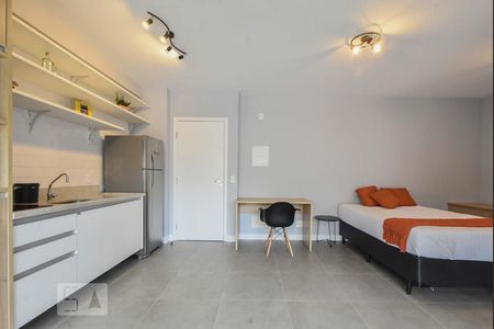 Sala Cozinha de apartamento para alugar com 1 quarto, 35m² em Campo Belo, São Paulo