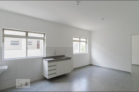 Sala cozinha área de serviço de Apartamento com 1 quarto, 35m² Nova Petrópolis