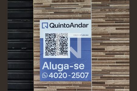 Casa para alugar com 28m², 1 quarto e sem vagaPlaquinha instalada no portão do imóvel