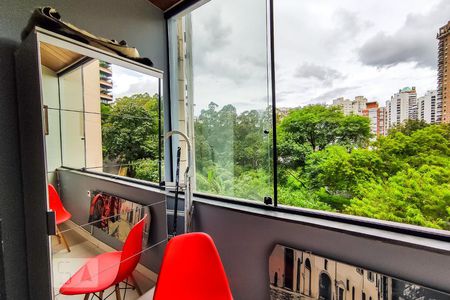 Varanda de apartamento à venda com 1 quarto, 34m² em Paraíso do Morumbi, São Paulo