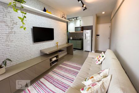 Sala de apartamento para alugar com 1 quarto, 48m² em Indianópolis, São Paulo