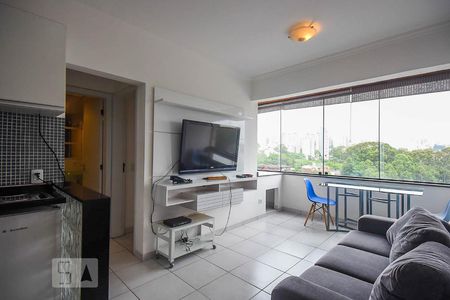 Sala de apartamento à venda com 1 quarto, 33m² em Paraíso do Morumbi, São Paulo