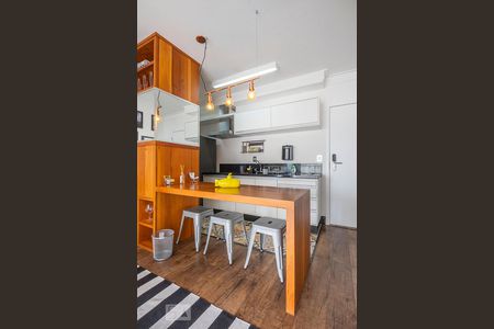 Sala - Cozinha de apartamento para alugar com 1 quarto, 48m² em Consolação, São Paulo