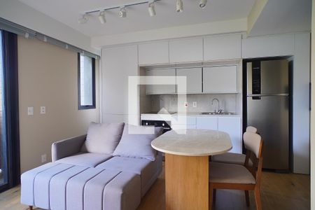 Sala _cozinha  de apartamento para alugar com 1 quarto, 42m² em Boa Vista, Porto Alegre