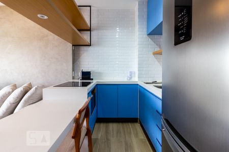 Cozinha de kitnet/studio para alugar com 1 quarto, 43m² em Itaim Bibi, São Paulo